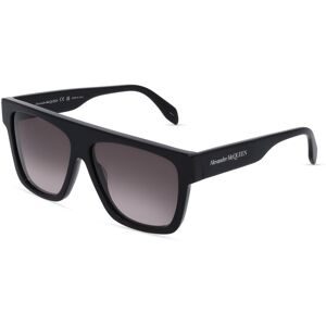 Kering Eyewear Spa Alexander McQueen AM0302S Unisex-Sonnenbrille Vollrand Quadratisch Kunststoff-Gestell, Schwarz