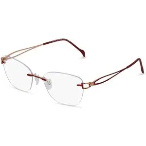 Stepper Eyewear LTD. Fielmann COMFORT 117 CL Damen-Brille inkl. Gläser Randlos Quadratisch Titan-Gestell 52/17/135, Rot