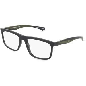 Luxottica Fashion Brillen Vertriebs GmbH Emporio Armani EA3246 Herren-Brille inkl. Gläser Vollrand Quadratisch Kunststoff-Gestell 55/17/145, Schwarz