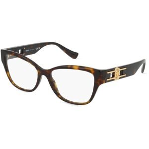 Luxottica Fashion Brillen Vertriebs GmbH Versace VE3347 Damen-Brille inkl. Gläser Vollrand Quadratisch Acetat-Gestell 54/16/140, Havanna