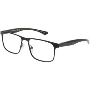 Luxottica Fashion Brillen Vertriebs GmbH Emporio Armani EA1163 Herren-Brille inkl. Gläser Vollrand Quadratisch Metall-Gestell 55/17/145, Schwarz