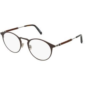 Marcolin Deutschland GmbH Tod's TO5294 Unisex-Brille inkl. Gläser Vollrand Rund Metall-Gestell 50/22/145, Braun