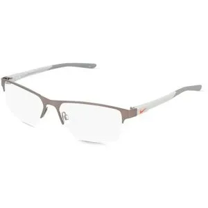 Marchon Germany GmbH Nike NK8159 Unisex-Brille inkl. Gläser Halbrand Quadratisch Metall-Gestell 59/17/145, Grau