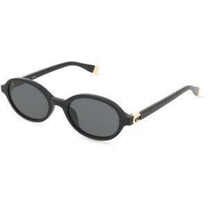DE RIGO Vision D.A.CH. GmbH Furla SFU972 Damen-Sonnenbrille Vollrand Oval Kunststoff-Gestell, Schwarz