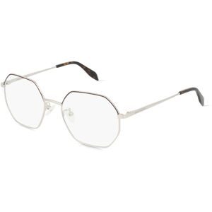 Kering Eyewear Spa Alexander McQueen AM0338O Unisex-Brille inkl. Gläser Vollrand Geometrisch Edelstahl-Gestell 54/19/145, Grau