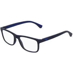 Luxottica Fashion Brillen Vertriebs GmbH Emporio Armani EA3147 Herren-Brille inkl. Gläser Vollrand Eckig Kunststoff-Gestell 55/18/142, Blau