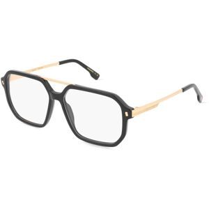 Safilo GmbH Dsquared2 D2 0123 Herren-Brille inkl. Gläser Vollrand Quadratisch Acetat-Gestell 56/14/145, Schwarz