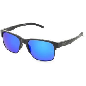 Safilo GmbH Under Armour UA ASSIST EDGE Unisex-Sonnenbrille Halbrand Eckig Edelstahl-Gestell, Schwarz