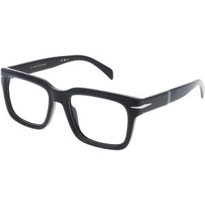 Safilo SpA David Beckham DB 7107 Herren-Brille inkl. Gläser Vollrand Quadratisch Acetat-Gestell 53/19/145, Schwarz