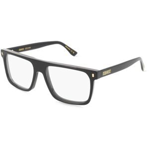 Safilo GmbH Dsquared2 D20182 Herren-Brille inkl. Gläser Vollrand Browline Acetat-Gestell 55/16/145, Schwarz
