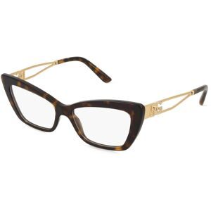 Luxottica Fashion Brillen Vertriebs GmbH Dolce&Gabbana 0DG3375B Damen-Brille inkl. Gläser Vollrand Cat Eye Acetat-Gestell 53/16/140, Havanna