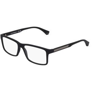 Luxottica Fashion Brillen Vertriebs GmbH Emporio Armani EA3038 Herren-Brille inkl. Gläser Vollrand Quadratisch Kunststoff-Gestell 56/16/140, Schwarz