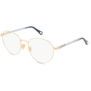 Kering Eyewear Spa Chloé CH0269O Unisex-Brille inkl. Gläser Vollrand Rund Metall-Gestell 53/18/140, Gold