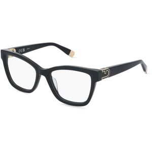 DE RIGO Vision D.A.CH. GmbH Furla VFU865 Damen-Brille inkl. Gläser Vollrand Cat Eye Kunststoff-Gestell 52/18/140, Schwarz