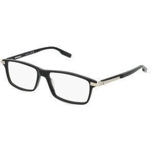 Kering Eyewear Spa Montblanc MB0217O Unisex-Brille inkl. Gläser Vollrand Quadratisch Kunststoff-Gestell 55/15/145, Schwarz