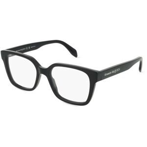 Kering Eyewear Spa Alexander McQueen AM0358O Unisex-Brille inkl. Gläser Vollrand Quadratisch Kunststoff-Gestell 52/18/145, Schwarz