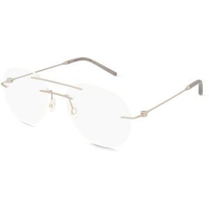 Luxottica Fashion Brillen Vertriebs GmbH Moncler ME1003 Unisex-Brille inkl. Gläser Randlos Geometrisch Edelstahl-Gestell 55/18/140, Grau