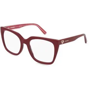 Safilo GmbH Love Moschino MOL673 Damen-Brille inkl. Gläser Vollrand Quadratisch Acetat-Gestell 54/19/140, Rot