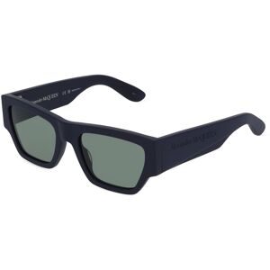 Kering Eyewear Spa Alexander McQueen AM0393S Herren-Sonnenbrille Vollrand Quadratisch Kunststoff-Gestell, Blau
