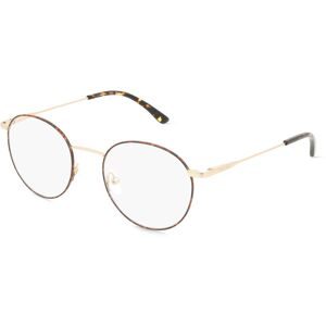 Marchon Germany GmbH Calvin Klein CK19119 Unisex-Brille inkl. Gläser Vollrand Rund Metall-Gestell 49/20/145, Havanna