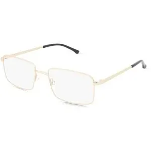 Matt Optical Co., LTD. Fielmann MO 002 CL ANDREAS Herren-Brille inkl. Gläser Vollrand Quadratisch Edelstahl-Gestell 57/20/145, Gold