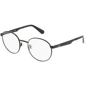 Marchon Germany GmbH Calvin Klein CKJ24205 Unisex-Brille inkl. Gläser Vollrand Rund Metall-Gestell 49/20/140, Schwarz