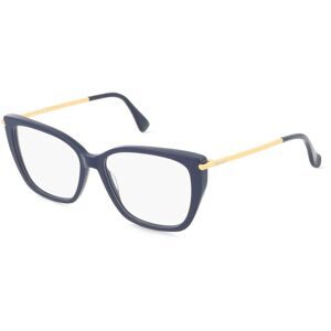 Marcolin Deutschland GmbH Max Mara MM5007 Unisex-Brille inkl. Gläser Vollrand Quadratisch Acetat-Gestell 53/15/145, Blau