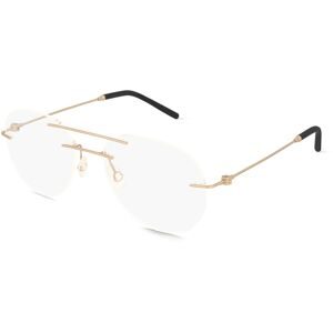 Luxottica Fashion Brillen Vertriebs GmbH Moncler ME1003 Unisex-Brille inkl. Gläser Randlos Geometrisch Edelstahl-Gestell 55/18/140, Gold