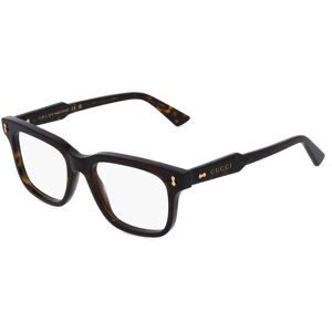 Kering Eyewear Spa Gucci GG 1265O Unisex-Brille inkl. Gläser Vollrand Quadratisch Acetat-Gestell 52/19/145, Havanna