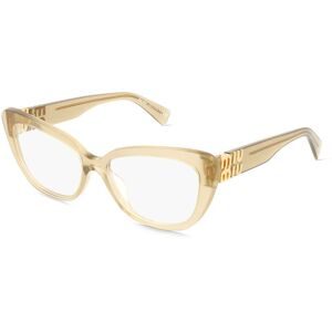 Luxottica Fashion Brillen Vertriebs GmbH Miu Miu MU05VV Damen-Brille inkl. Gläser Vollrand Cat Eye Acetat-Gestell 55/16/140, Weiß