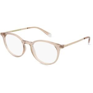 Safilo GmbH Polaroid PLD D496 Unisex-Brille inkl. Gläser Vollrand Rund Kunststoff-Gestell 50/19/145, Beige