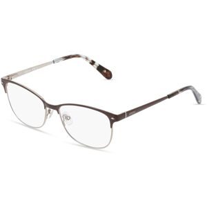 Safilo SpA Fossil FOS 7034 Damen-Brille inkl. Gläser Vollrand Quadratisch Edelstahl-Gestell 53/16/140, Braun