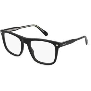Safilo GmbH Polaroid PLD D506 Herren-Brille inkl. Gläser Vollrand Quadratisch Acetat-Gestell 53/19/145, Schwarz