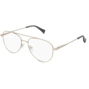 Wenzhou Ouhai Glasses Co., Ltd. Fielmann OU 059 FLEX FA SPENCER Unisex-Brille inkl. Gläser Vollrand Pilot Edelstahl-Gestell 55/17/145, Gold