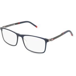 Safilo GmbH Tommy Hilfiger TH 2141 Herren-Brille inkl. Gläser Vollrand Eckig Acetat-Gestell 56/17/145, Blau