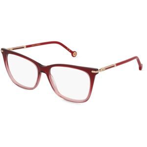 Safilo SpA Carolina Herrera 232 Damen-Brille inkl. Gläser Vollrand Quadratisch Acetat-Gestell 53/15/140, Rot