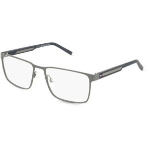 Safilo SpA Tommy Hilfiger TH 2204 Herren-Brille inkl. Gläser Vollrand Eckig Metall-Gestell 57/18/145, Grau