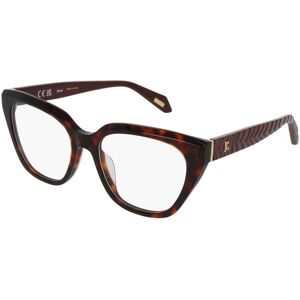 DE RIGO Vision D.A.CH. GmbH Just Cavalli VJC183 Damen-Brille inkl. Gläser Vollrand Butterfly Kunststoff-Gestell 53/18/140, Havanna