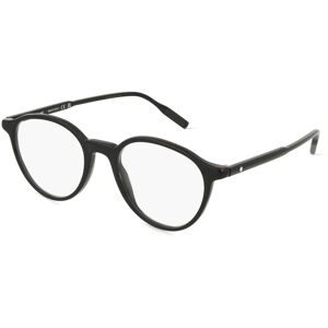 Kering Eyewear Spa Montblanc MB0291O Herren-Brille inkl. Gläser Vollrand Rund Acetat-Gestell 50/20/150, Schwarz