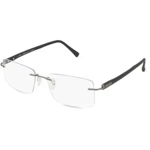 Stepper Eyewear LTD. Fielmann COMFORT 116 CL Herren-Brille inkl. Gläser Randlos Quadratisch Titan-Gestell 55/17/140, Grau
