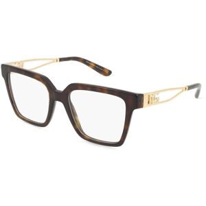 Luxottica Fashion Brillen Vertriebs GmbH Dolce&Gabbana DG3376B Damen-Brille inkl. Gläser Vollrand Quadratisch Acetat-Gestell 51/18/140, Havanna