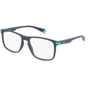 Safilo GmbH Polaroid PLD D447 Herren-Brille inkl. Gläser Vollrand Quadratisch Kunststoff-Gestell 54/17/140, Blau