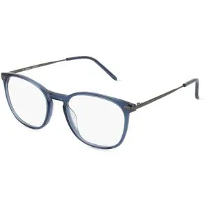 Eyestar Limited (China) Fielmann MI 059 CL Herren-Brille inkl. Gläser Vollrand Panto Acetat-Gestell 52/19/145, Blau