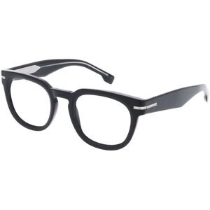 Safilo SpA Boss 1719 Unisex-Brille inkl. Gläser Vollrand Eckig Acetat-Gestell 50/22/150, Schwarz