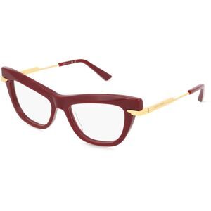 Kering Eyewear Spa Bottega Veneta BV1266O Damen-Brille inkl. Gläser Vollrand Cat Eye Acetat-Gestell 51/16/145, Rot