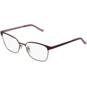 C&S CO. LTD. Fielmann ABC 055 FLEX FA Damen-Brille inkl. Gläser Vollrand Quadratisch Edelstahl-Gestell 52/17/130, Rot