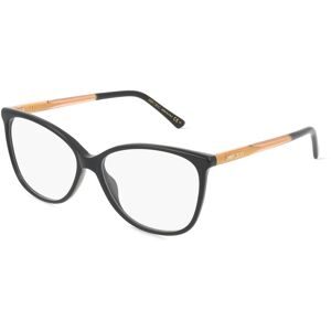 Safilo GmbH Jimmy Choo JC343 Damen-Brille inkl. Gläser Vollrand Butterfly Acetat-Gestell 53/14/145, Schwarz