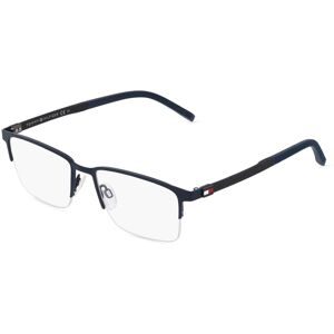 Safilo GmbH Tommy Hilfiger TH1917 Herren-Brille inkl. Gläser Halbrand Quadratisch Metall-Gestell 54/18/145, Blau