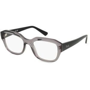Luxottica Fashion Brillen Vertriebs GmbH Ray-Ban RX7225 LEONID Unisex-Brille inkl. Gläser Vollrand Quadratisch Acetat-Gestell 52/20/145, Grau
