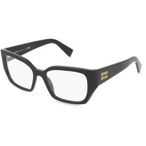 Luxottica Fashion Brillen Vertriebs GmbH Miu Miu MU03VV Damen-Brille inkl. Gläser Vollrand Eckig Acetat-Gestell 54/17/140, Schwarz